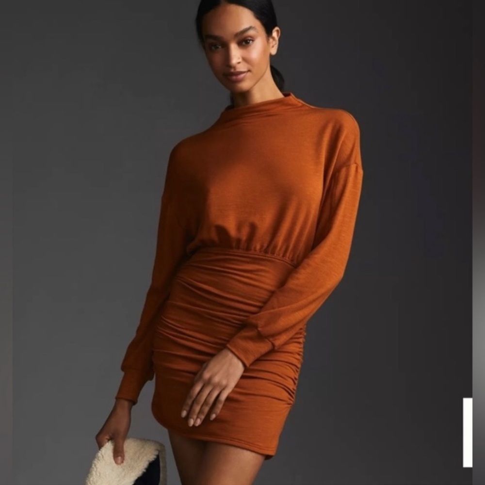 Anthro Knit Long Sleeve Back Cutout Dress